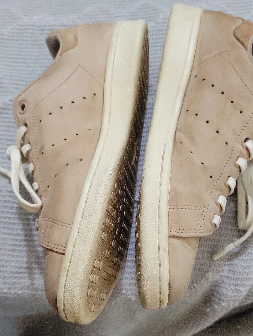 adidas Stan Smith Taupe Leather Sneakers  Lace Up Mens 6.5, Women 8 Y2K